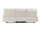 Contemporary Beige Double Reclining Sofa with Side Pocket 1pc Faux Leather Upholstery Plywood Living B011P501148