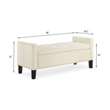 ZUN Upholstered Tufted Button Storage Bench with nails trim,Entryway Living Room Soft Padded Seat with W2186139089