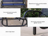 Dark Blue 2-Seat Patio Glider Bench Outdoor Double Swing Rocking 76321477