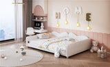 Full size Upholstered Daybed, Sherpa Fabric Sofabed with Cloud-Shaped Backrest, No Box-spring N733P234605K