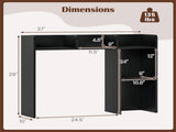 Black Desktop Bookshelf for 27''/68.58cm Monitor, 93.9825.4073.66cm Engineered Wood Desk Hutch 43086340