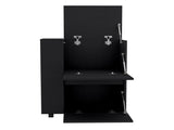 DEPOT E-SHOP Tully Bar Cart Two Pull-Down Door Cabinets and Two Open Shelves,Black B097P167410