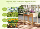 Solid Fir Wood Raised Garden Bed, Foldable Side Table DIY Paintable Planter Box for Herbs 47776973