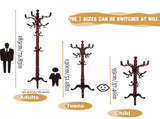 Freestanding Wooden Coat Rack, Vintage Natural Birch Wood Coat Tree with Hooks, Sturdy Hall Tree for 71969527