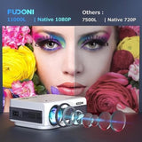Projector with WiFi and Bluetooth, Native 1080P Outdoor Support 4K, Portable Movie 84230234