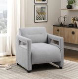 Luxury Home Furniture Accent Chair Gray Seat Cushion Boucle Upholstery Plywood Frame 1pc Armchair B011P304427