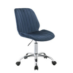 ZUN Twilight Blue and Chrome Swivel Office Chair B062P182760