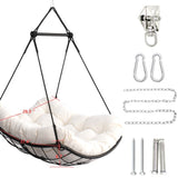 Hammock Chair Swing with Cushion - Outdoor Indoor Hanging Hammock Chair for Patio, Porch, Bedroom, 90202965