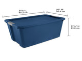 (2 pack) 34 Gallon Extra-Large Storage Bin, Plastic Storage Container with Latch Lid, Blue (Shipment 43472071