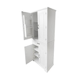 ZUN Bathroom Storage Cabinet with Doors and Drawer, Multiple Storage Space, Adjustable Shelf, White WF308204AAK