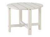 46*46*46cm Single Layer Round HDPE Side Table White 64319396