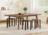 4-Piece Stackable Nesting Stools Set with Lockable Rolling Base, Solid Rubber Wood Dining Stools for 46625530