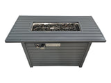 ZUN 24" H x 54" W Steel Outdoor Fire Pit Table with Lid B120141813