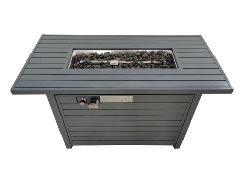 ZUN 24" H x 54" W Steel Outdoor Fire Pit Table with Lid B120141813