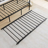 Twin Size Metal Daybed Frame with Trundle, Heavy Duty Steel Slat Support Sofa Bed Platform with W840103518