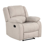 Modern Reclining Chair Textured Fabric Upholstery Pillowtop Arms Solid Wood Frame 1pc Living Room B011P188429