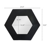 18.5" x 18.5" Hexagon Mirror with Solid Wood Frame, Wall Decor for Living Room Bathroom Hallway, W2078133976