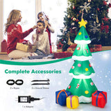 6FT Inflatable Christmas Tree Multicolored Gift Boxes Star Top, Built-in LED Lights, Waterproof 22450035