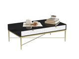 Modern Black and White Coffee Table with 2 Drawers, Living Room Storage Table T3609P347453