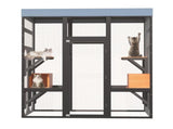Large Outdoor Cat Enclosure Catio with 5 Platforms & 2 Napping Houses, Secure Metal Wire, Easy 84290516