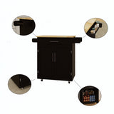 ZUN Kitchen island rolling trolley cart with 1 drawer & 2 doors with Adjustable Shelves & towel rack & W282P184187