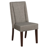Contemporary Design Dark Brown Finish Dining Chairs Set of 2pc Fabric Upholstered Dining Room B01170955