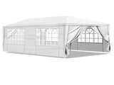 10'x20' Outdoor Party Tent with 6 Removable Sidewalls, Waterproof Canopy Patio Wedding Gazebo, White 98579076