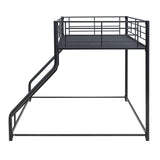 Metal Floor Bunk Bed, Twin XL over Queen, Black MF309470AAB