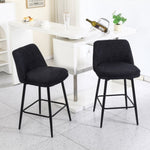 ZUN Counter Height Swivel Bar Stools Set of 2, 360&deg; Swivel Upholstered Barstools with Back and Metal 72375283