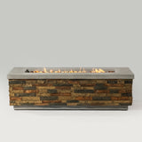 ZUN 60in Concrete Fire Pit Table with Stone Looks Propane Gas Fire Pit Table W853P232778