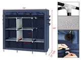 69" High-leg Non-woven Fabric Assembled Cloth Wardrobe Dark Blue 48617432