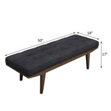 Grey and Oak Tufted Bench B062P145488