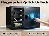 Home Safe, Featuring Fingerprint & Digital Password Design, Built-in Alarm System and Silent Mode, 65975281