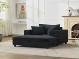 Chaise Lounge Chair Removable Storage Ottoman Accent Sofa Bed Upholstered Sleeper Couch Bed W1170P353050