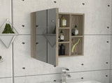 Whirlwind 1-Shelf Rectangle Medicine Cabinet with Mirror Light Oak B06280246