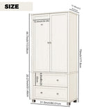 ZUN 70" Tall Kitchen Pantry Storage with 2 Drawers and 3 Shelves, Minimalist Wood Large Storage W2557P167887