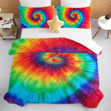 Tie Dye Comforter Set Queen Size Rainbow Bedding Girls 3 Piece Boho Colorful Fluffy Quilt Set 70714231