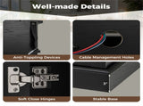 58" TV Stand with RGB Fireplace Black- Smart App Remote Control, 4777 BTU Heater 29702751