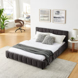 Queen Size Upholstered Bed ,comfortable upholstered bed frame, Chenille fabric, with headboard and W487P235286