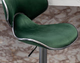 Masaccio Velvet Upholstered Adjustable Swivel Barstool, Set of 2, Green T2574P164845
