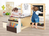 Kids Multifunctional Art Center with Double-Sided Easel, Wooden Art Table Bench Set for 3 Years, 46869410