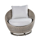 Cozy Outdoor Set - Swivel Woven Chairs, Side Table - All-Weather Resin Wicker, Powder-Coated B081110063