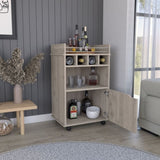 Phoenix Bar Cart with 2 Open Shelves 4 Cubbies and Cabinet B070P173180