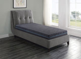 ZUN 8" Twin Size Bed Mattress Gel-Infused Memory Foam Hybrid Mattress, Dark Gray, Mattress in a Box, B011P213342