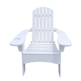 Outdoor or indoor Wood Adirondack chair with an hole to hold umbrella on the arm ,white 88028085