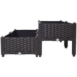 4 Piece Raised Garden Bed with Legs, Self-Watering Planter Box Raised Bed to Grow Flowers, Herbs & W465P187484