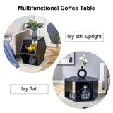 Hexagonal MDF coffee table, characteristic pattern stickers, multi-hole design to give more storage W1151P200318