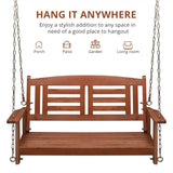 112*53*52cm 500lbs With Chain Double Wooden Swing Reddish Brown 97242072