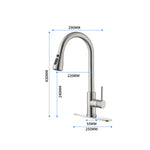 ZUN Single Handle High Arc Pull Out Kitchen Faucet,Single Level Stainless Steel Kitchen Sink Faucets 57490800