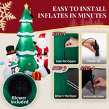 7.5FT Lighted Christmas Inflatable Decoration, Inflatable Christmas Tree with Santa and Snowman, 00586635